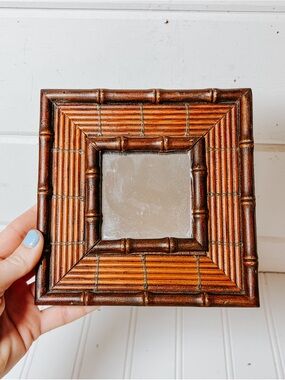 Vintage Faux Bamboo Mini Mirror
